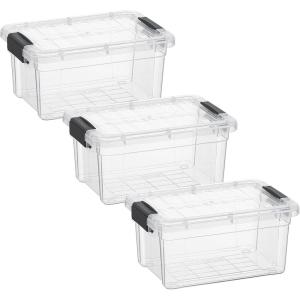imageSuperio Under Bed Storage Containers with Wheels 3 Pack Flat Clear Storage Bin Stackable Large Storage Latch Box with Lids Store Cloths Bedding Linen For Under The Bed Garage Home185 Qt