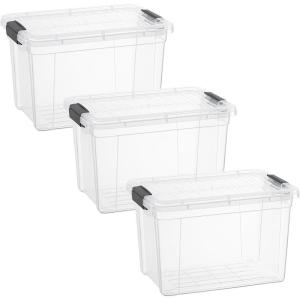 imageSuperio Under Bed Storage Containers with Wheels 3 Pack Flat Clear Storage Bin Stackable Large Storage Latch Box with Lids Store Cloths Bedding Linen For Under The Bed Garage Home875 Quart