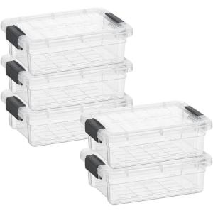 imageSuperio Under Bed Storage Containers with Wheels 3 Pack Flat Clear Storage Bin Stackable Large Storage Latch Box with Lids Store Cloths Bedding Linen For Under The Bed Garage HomeXSmall