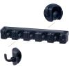 imageSuperio Mop and Broom Holder Wall Mount Black Cleaning Tools Wall Organizer 5 Rack Slots and 6 Hooks for Kitchen Closet Garage Garden and OfficeBlack