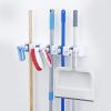 imageSuperio Mop and Broom Holder Wall Mount Black Cleaning Tools Wall Organizer 5 Rack Slots and 6 Hooks for Kitchen Closet Garage Garden and OfficeWhite