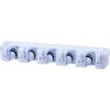 imageSuperio Mop and Broom Holder Wall Mount Black Cleaning Tools Wall Organizer 5 Rack Slots and 6 Hooks for Kitchen Closet Garage Garden and OfficeWhite