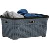 imageSuperio Wicker Style 2Pack Laundry Basket with Cutout Handles 50 Liter Grey Easy Storage Dirty Clothes in Washroom Bathroom or Bedroom