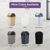 imageSuperio Mini Plastic Trash Can with Swing Top Lid 125 Gallon Compact Small Waste Bin Portable Garbage Can for Countertop Desktop Make up Vanity Bathroom Car Under Sink Dorm 5 Qt GreyBlack2