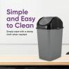 imageSuperio Mini Plastic Trash Can with Swing Top Lid 125 Gallon Compact Small Waste Bin Portable Garbage Can for Countertop Desktop Make up Vanity Bathroom Car Under Sink Dorm 5 Qt GreyBlack2