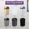 imageSuperio Mini Plastic Trash Can with Swing Top Lid 125 Gallon Compact Small Waste Bin Portable Garbage Can for Countertop Desktop Make up Vanity Bathroom Car Under Sink Dorm 5 Qt GreyBlack2