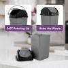 imageSuperio Mini Plastic Trash Can with Swing Top Lid 125 Gallon Compact Small Waste Bin Portable Garbage Can for Countertop Desktop Make up Vanity Bathroom Car Under Sink Dorm 5 Qt GreyBlack2