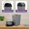 imageSuperio Mini Plastic Trash Can with Swing Top Lid 125 Gallon Compact Small Waste Bin Portable Garbage Can for Countertop Desktop Make up Vanity Bathroom Car Under Sink Dorm 5 Qt GreyBlack2