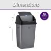 imageSuperio Mini Plastic Trash Can with Swing Top Lid 125 Gallon Compact Small Waste Bin Portable Garbage Can for Countertop Desktop Make up Vanity Bathroom Car Under Sink Dorm 5 Qt GreyBlack2