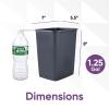 imageSuperio Small 25 Gallon Plastic Trash Can Waste Bin for Under Desk Office Bedroom Bathroom 10 Qt White Smoke2  Grey
