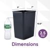 imageSuperio Small 25 Gallon Plastic Trash Can Waste Bin for Under Desk Office Bedroom Bathroom 10 Qt White Smoke6  Grey