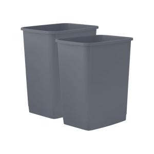 imageSuperio Small 25 Gallon Plastic Trash Can Waste Bin for Under Desk Office Bedroom Bathroom 10 Qt White Smoke2  Grey