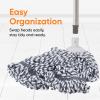 imageString Mop Microfiber Mop for Hardwood Floor Cleaning Self Wringing Mop for Home Kitchen Bath Office Cleaning Grey Heavy Duty Mop with Long Aluminum Handle