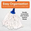 imageSuperio Cotton Mop Head Refill for Hardwood Floor Self Wringing Mop  10quot StringsFull mop