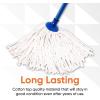 imageSuperio Cotton String Mop for Hardwood Floor Cleaning Self Wringing Mop for Home Kitchen Bath Office Blue 14 Strings 48 Aluminum HandleReplacement Head