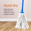 imageSuperio Cotton String Mop for Hardwood Floor Cleaning Self Wringing Mop for Home Kitchen Bath Office Blue 14 Strings 48 Aluminum HandleReplacement Head