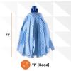 imageSuperio String Mop Replacement Cotton Mop Head Refill Blue Heavy Duty for Hardwood Floor CleaningRefill Head