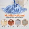 imageSuperio String Mop Replacement Cotton Mop Head Refill Blue Heavy Duty for Hardwood Floor CleaningRefill Head
