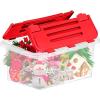 imageSuperio Christmas Storage Box with Red Hinged Lids Plastic Container Bins for Organizing with Attached Lid Stackable Crates BPA Free Organizers for Home Office and Dorm 17quotx1165quotx875