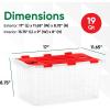 imageSuperio Christmas Storage Box with Red Hinged Lids Plastic Container Bins for Organizing with Attached Lid Stackable Crates BPA Free Organizers for Home Office and Dorm 17quotx1165quotx875