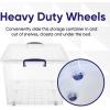 imageSuperio Clear Storage Box with Wheels 85 Qt Heavy Duty Container with Lid Stackable Rolling Bin for Home Garage Closet Organization Toys Linen Tools Clothing Supplies Camping Accessories85 qt