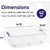 imageSuperio Clear Storage Box with Wheels 85 Qt Heavy Duty Container with Lid Stackable Rolling Bin for Home Garage Closet Organization Toys Linen Tools Clothing Supplies Camping Accessories2675x18x75