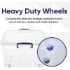 imageSuperio Clear Storage Box with Wheels 85 Qt Heavy Duty Container with Lid Stackable Rolling Bin for Home Garage Closet Organization Toys Linen Tools Clothing Supplies Camping Accessories2675x18x105