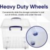 imageSuperio Clear Storage Box with Wheels 85 Qt Heavy Duty Container with Lid Stackable Rolling Bin for Home Garage Closet Organization Toys Linen Tools Clothing Supplies Camping Accessories215x145x1175