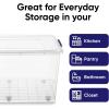 imageSuperio Clear Storage Box with Wheels 85 Qt Heavy Duty Container with Lid Stackable Rolling Bin for Home Garage Closet Organization Toys Linen Tools Clothing Supplies Camping Accessories85 qt