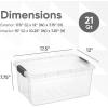 imageSuperio Clear Storage Container with Lid 16 Quart Plastic Bin for organization NonToxic BPA Free OdorFree Stackable Latch Box organizer for Home Dorm Classroom Garage Closet 16 Quart1625x11x725