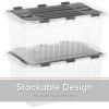 imageSuperio Clear Storage Container with Lid 35 Quart Hinged Lid Storage Tote Organizer Box for Closet Home DormGrey