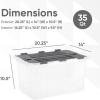imageSuperio Clear Storage Container with Lid 35 Quart Hinged Lid Storage Tote Organizer Box for Closet Home DormGrey