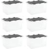 imageSuperio Clear Storage Container with Lid 35 Quart Hinged Lid Storage Tote Organizer Box for Closet Home DormGrey