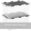 imageSuperio Clear Storage Container with Lid 35 Quart Hinged Lid Storage Tote Organizer Box for Closet Home DormGrey