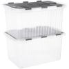 imageSuperio Clear Storage Container with Lid 35 Quart Hinged Lid Storage Tote Organizer Box for Closet Home DormGrey
