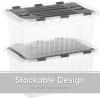 imageSuperio Clear Storage Container with Lid 35 Quart Hinged Lid Storage Tote Organizer Box for Closet Home DormGrey