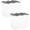 imageSuperio 13 Gallon Hinged Lid Storage Tote Stackable Storage Container52 Quart  2 Pack2Pack