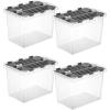 imageSuperio 13 Gallon Hinged Lid Storage Tote Stackable Storage Container52 Quart  2 Pack4Pack