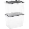 imageSuperio Clear Storage Container with Lid 16 Quart Hinged Lid Storage Tote Organizer Box for Closet Home Dorm 4 Pack2 Pack