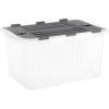 imageSuperio Clear Storage Container with Lid 35 Quart Hinged Lid Storage Tote Organizer Box for Closet Home DormGrey