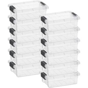 imageSuperio Clear Storage Bins with Lids Stackable Storage Box with Latches and Handles Extra Small 12 Pack 2 Quart125 Qt Mini