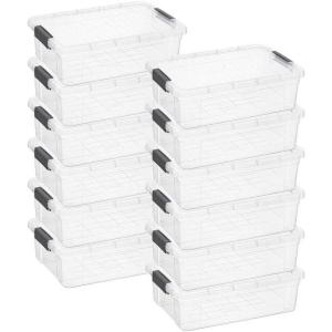 imageSuperio Clear Storage Bins with Lids Stackable Storage Box with Latches and Handles Extra Small 12 Pack 2 Quart137 Qt