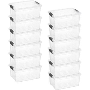 imageSuperio Clear Storage Bins with Lids Stackable Storage Box with Latches and Handles Extra Small 12 Pack 2 Quart16 Quart