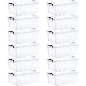 imageSuperio Clear Storage Bins with Lids Stackable Storage Box with Latches and Handles Extra Small 12 Pack 2 Quart22 Quart