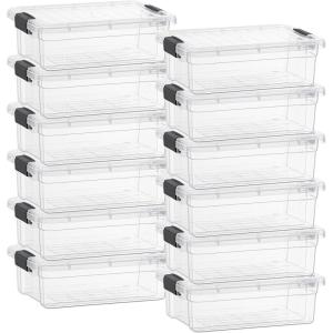 imageSuperio Clear Storage Bins with Lids Stackable Storage Box with Latches and Handles Extra Small 12 Pack 2 Quart23 Quarts