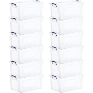imageSuperio Clear Storage Bins with Lids Stackable Storage Box with Latches and Handles Extra Small 12 Pack 2 Quart285 Quart