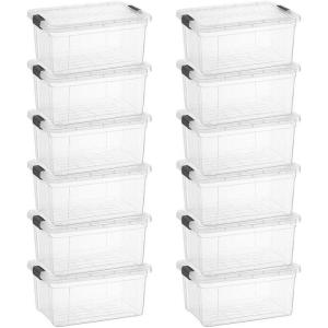imageSuperio Clear Storage Bins with Lids Stackable Storage Box with Latches and Handles Extra Small 12 Pack 2 Quart6 Quart
