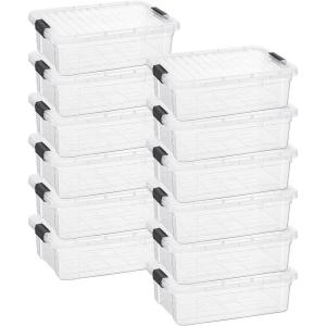 imageSuperio Clear Storage Bins with Lids Stackable Storage Box with Latches and Handles Extra Small 12 Pack 2 Quart625 Quart