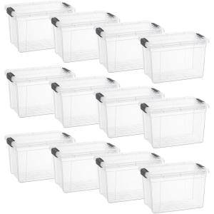 imageSuperio Clear Storage Bins with Lids Stackable Storage Box with Latches and Handles Extra Small 12 Pack 2 Quart875 Quart