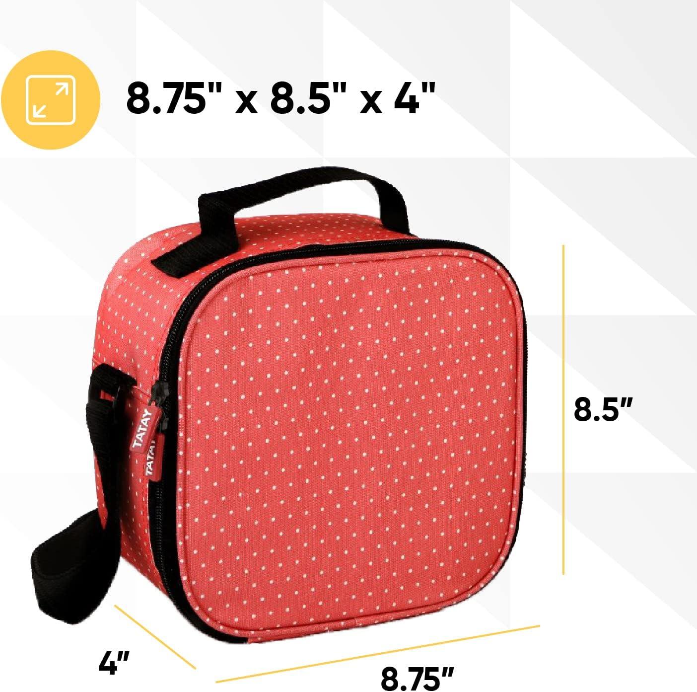 imageInsulated Lunch Bag with Containers Thermal Lined Lunch Box for MenWomen Reusable Leak Proof Containers for Work Travel and Beach Red Small Lunch Bag with Adjustable StrapRed